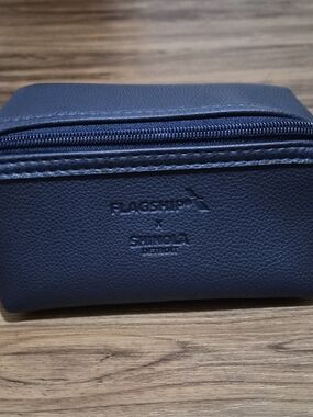 Shinola Dark Blue Leather Toiletry Kit